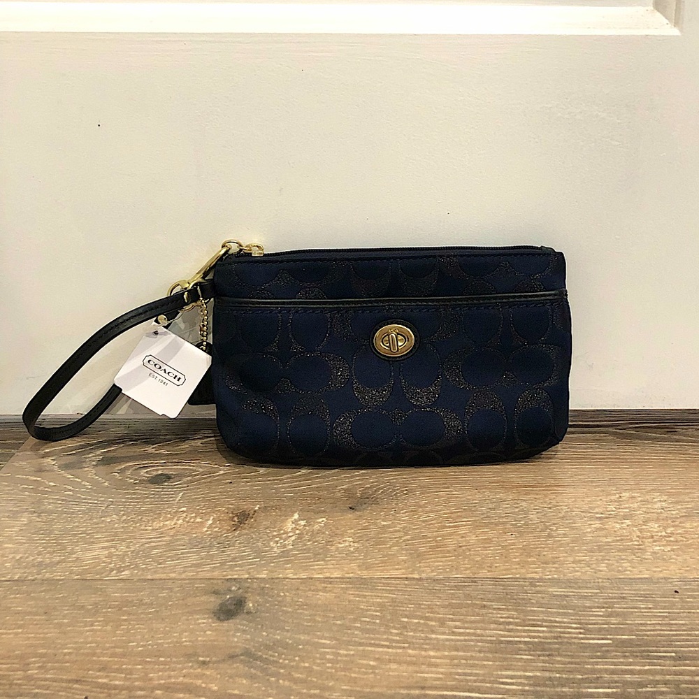 NWT Coach wristlet in Midnight